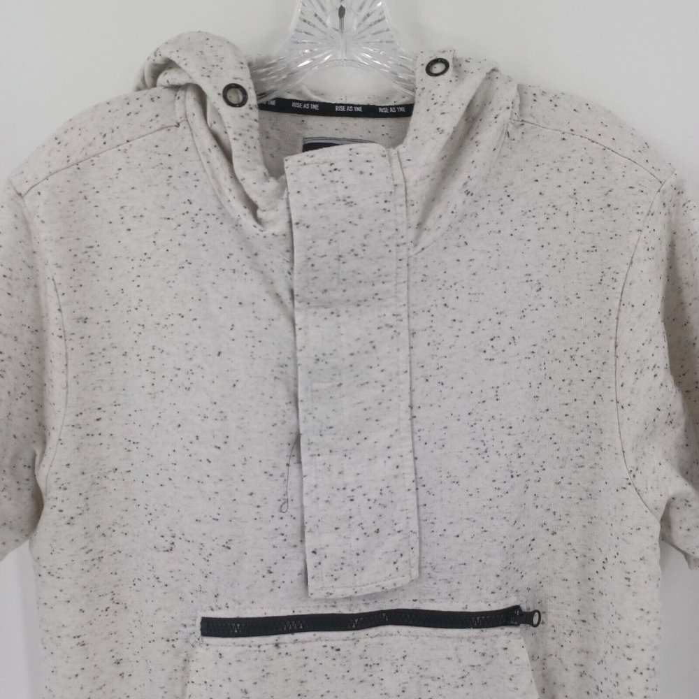 RISE AS 1NE Sz L Speckled Sweatshirt 1/4 Zip Up Hoodie Zip Pouch Double Pockets - Picture 4 of 16